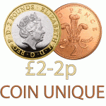 Coin Unique £2-2p Rare Version Coin Magic Tricks Coin Through Table